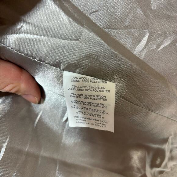 J Crew Gray Stadium Cloth Wool Cocoon Zippered Coat 00 - Picture 4 of 12